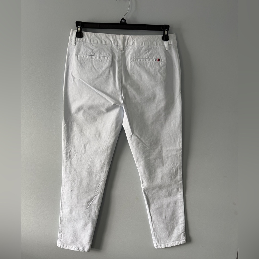 Tommy Hilfiger White Stretch Slim Chino Pants Women Size 8 Classic Preppy - Picture 6 of 14